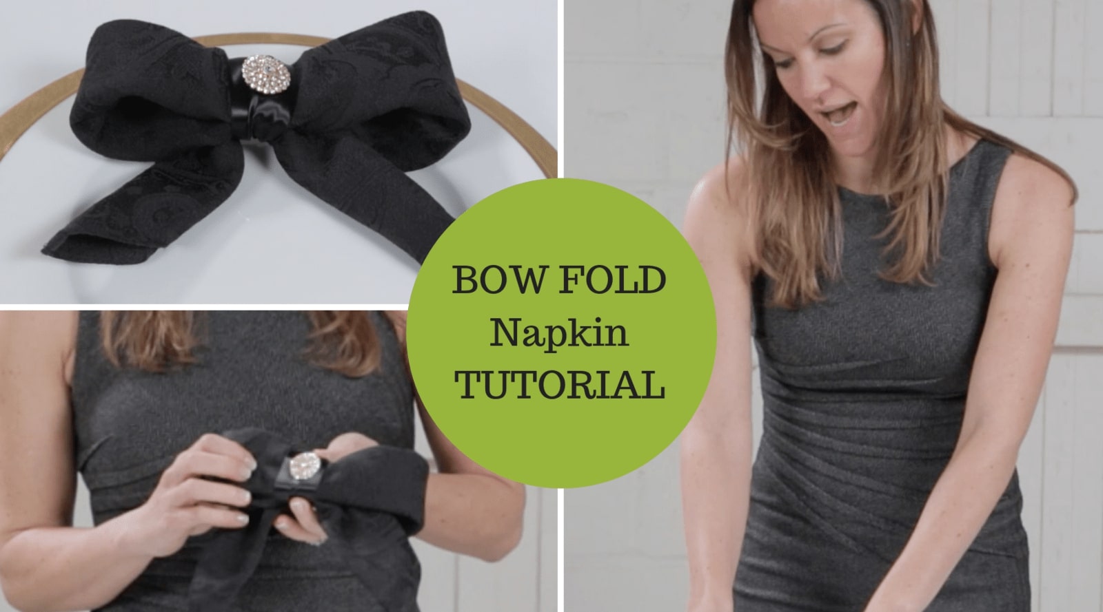 Napkin Folding Tutorial Bow Fold Technique with Added Bling