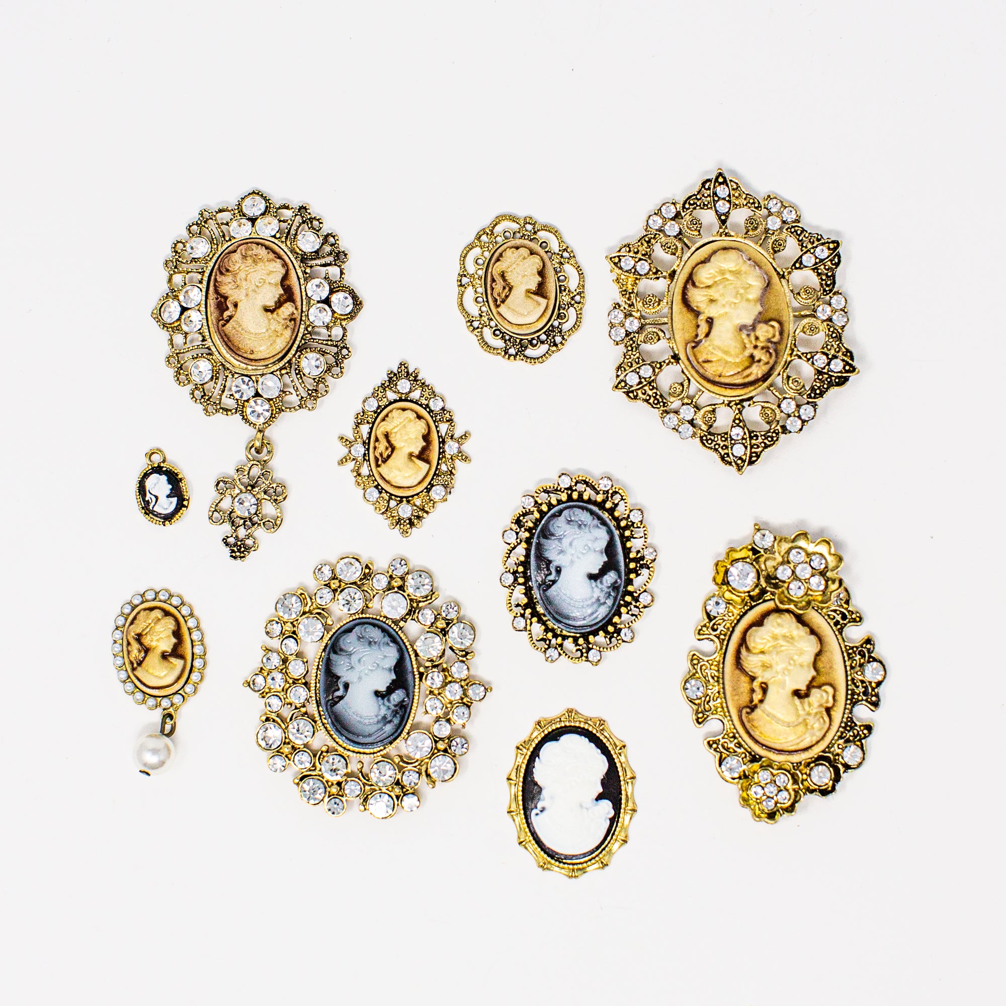cameo vintage style rhinestone embellishments for crafts and diy antique bronze