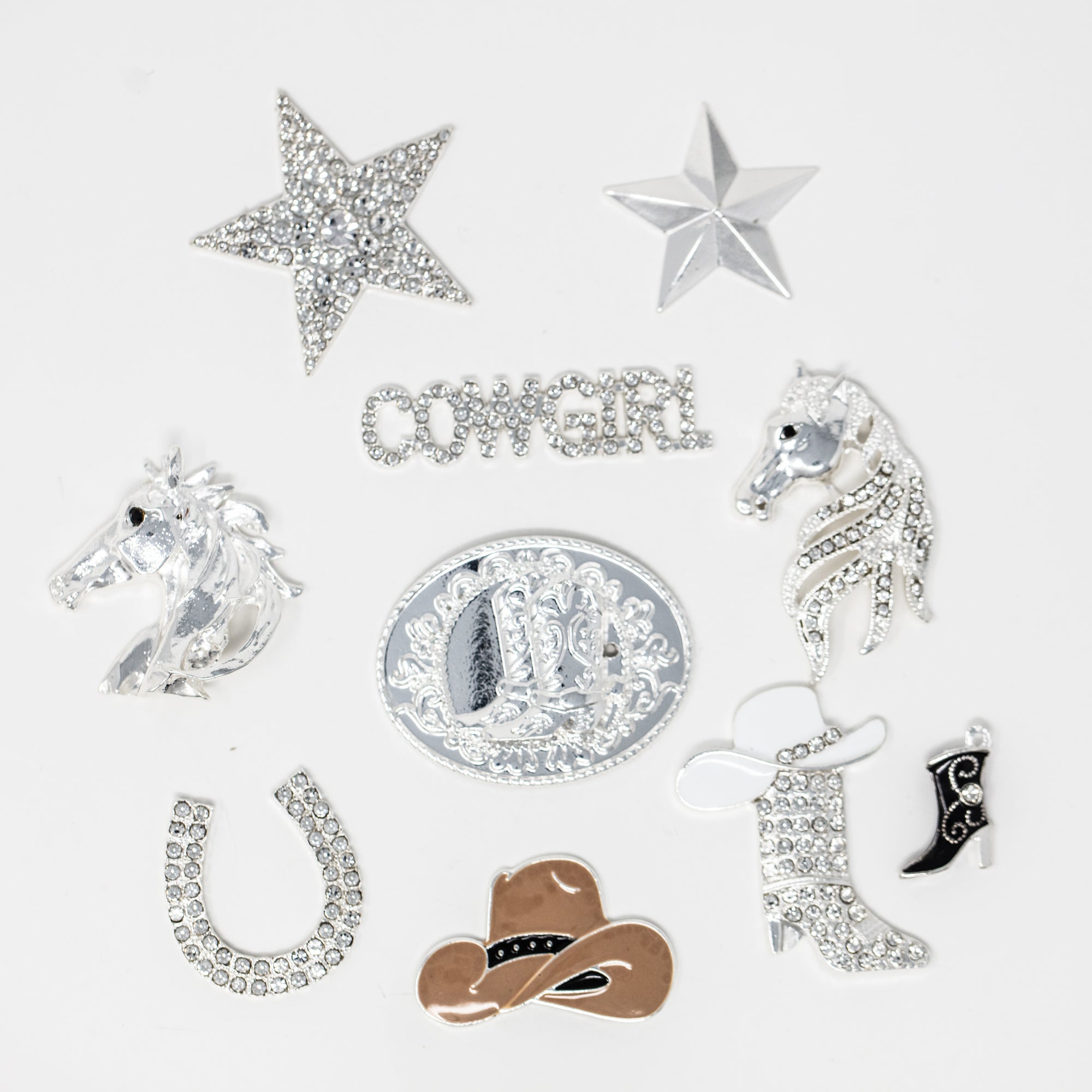 rhinestone cowgirl craft embellishments country western style bling boots hats horses and stars
