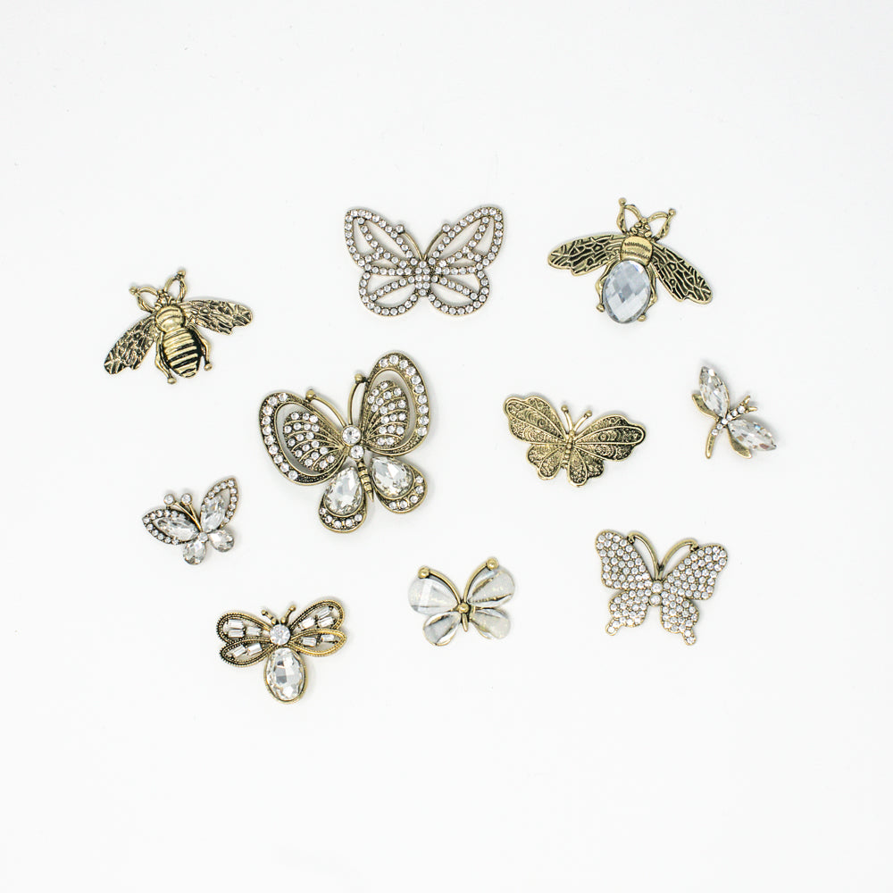 Antique Bronze Butterflies and Friends Pack 2