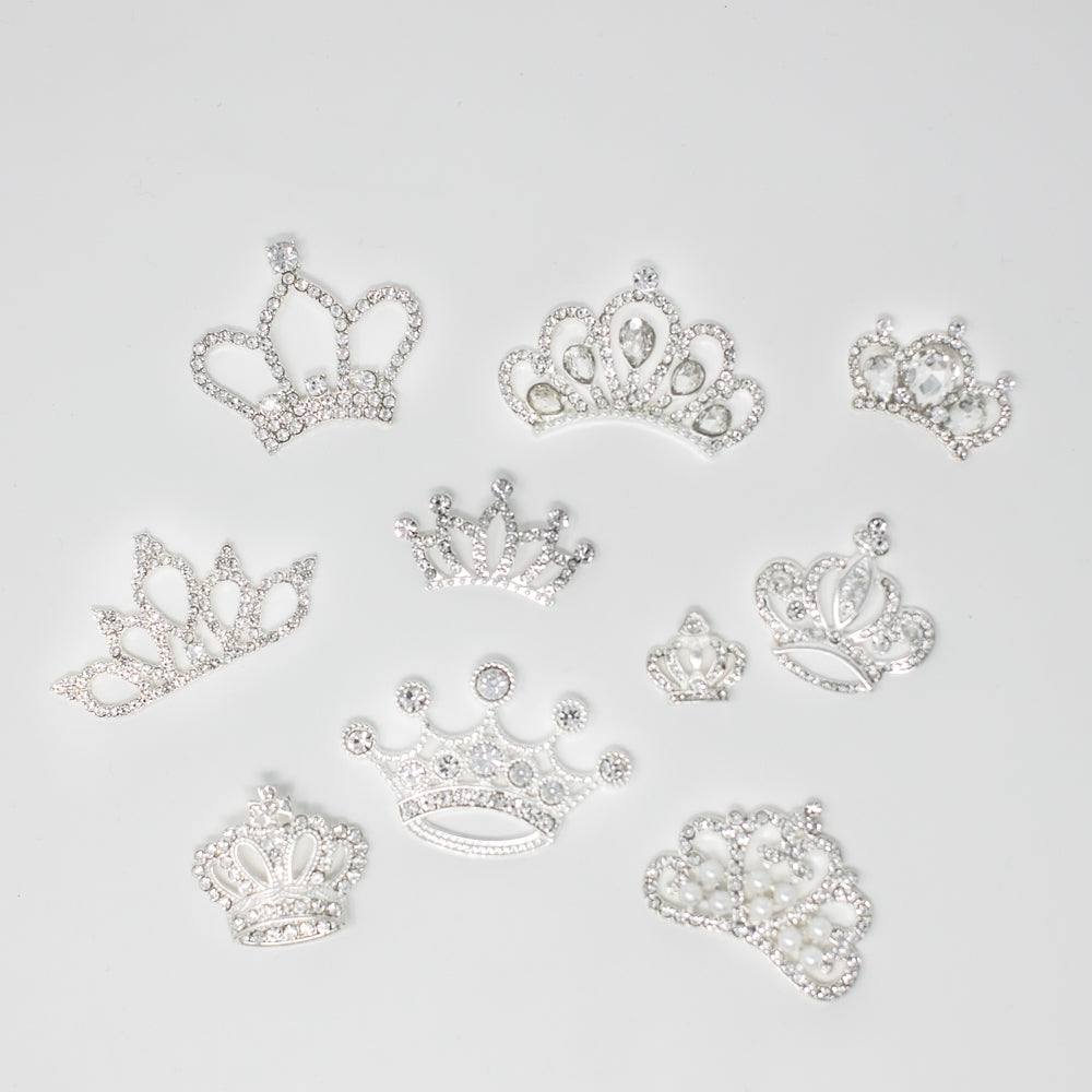 Silver Rhinestone Crowns Bulk Embellishments