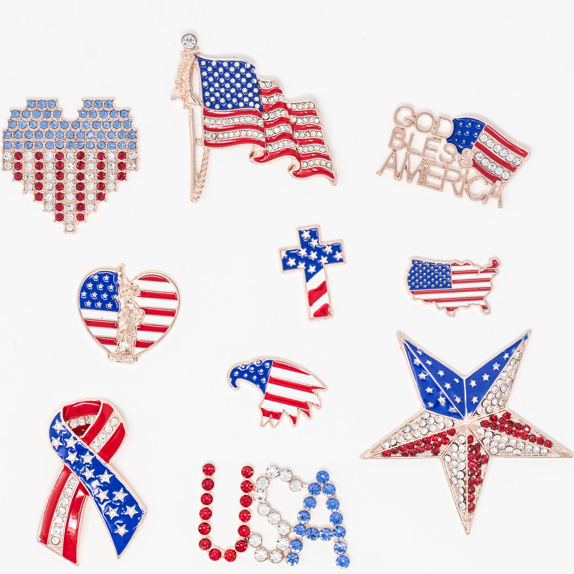 Patriotic Embellishments for Crafts USA Bling