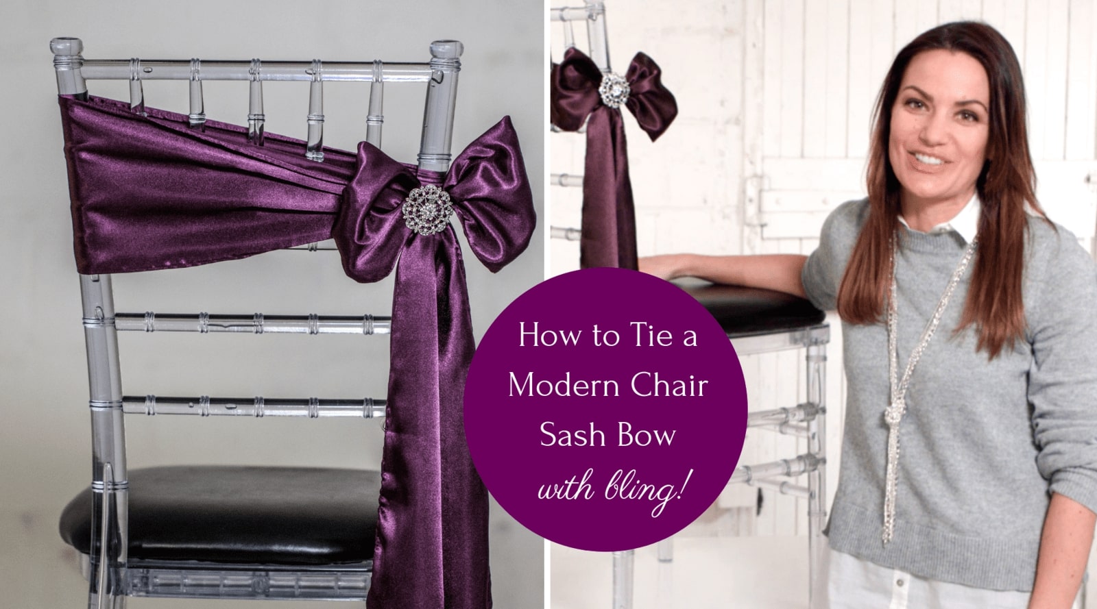 How to Tie a Chair Sash - The Angled Bow Method - Totally Dazzled