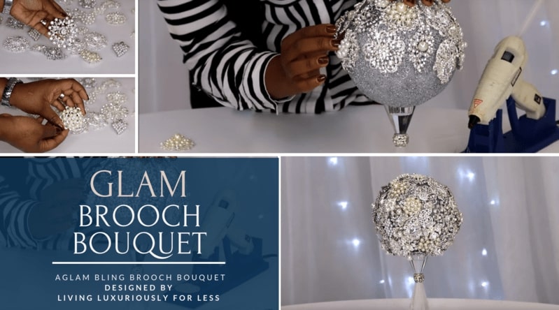 Totally dazzled brooch bouquet top