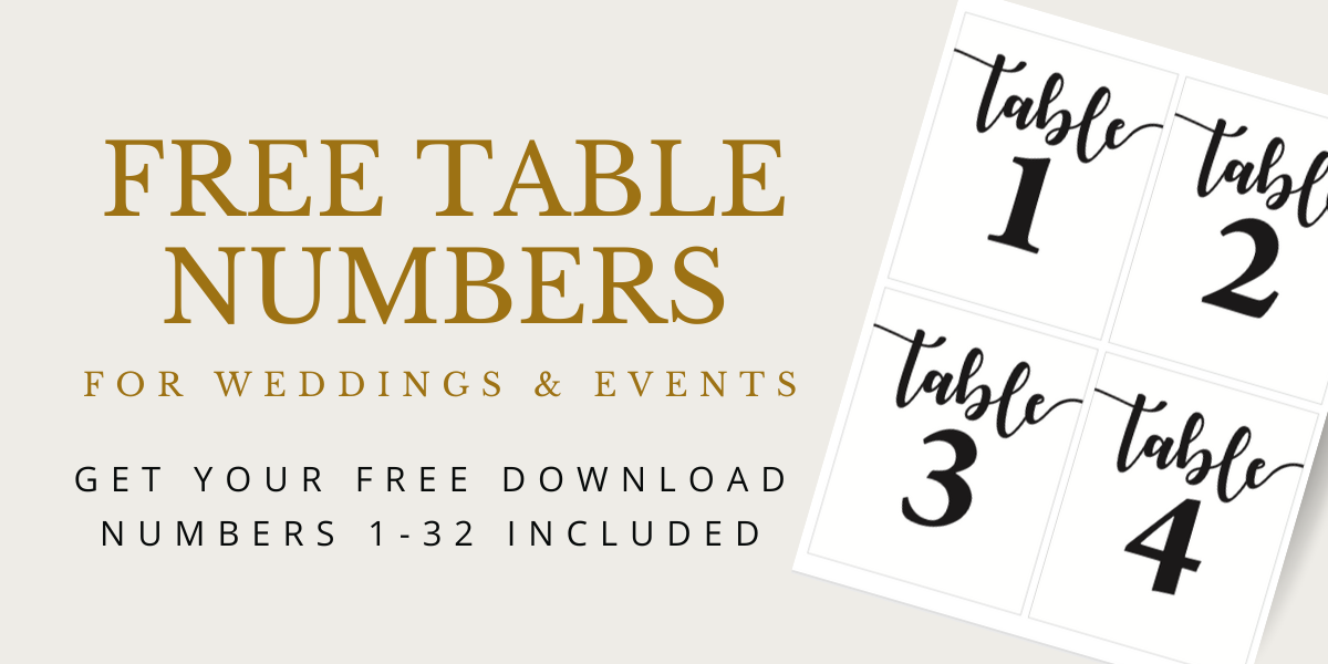 Free Printable Table Numbers