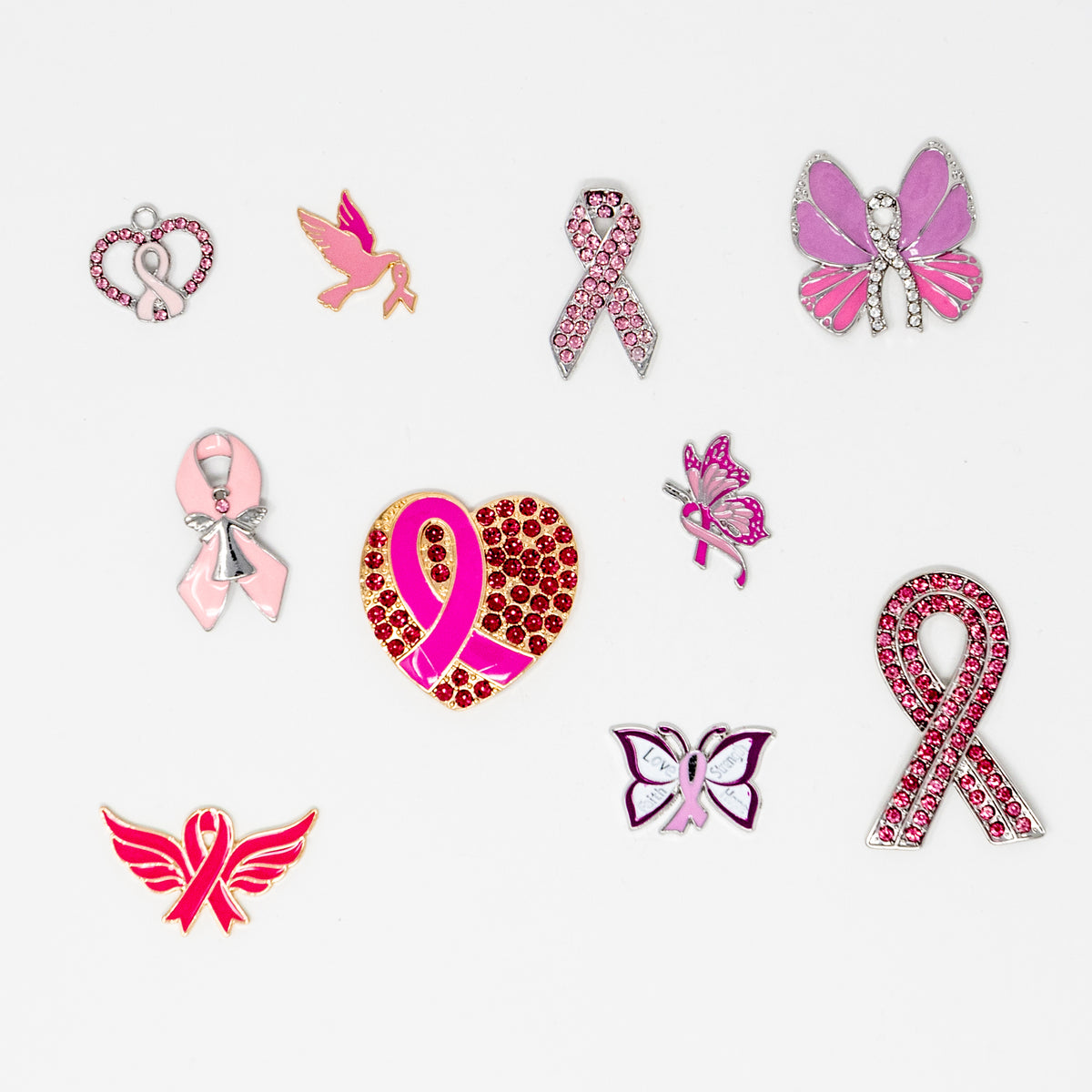 breast cancer awareness rhinestone ribbons
