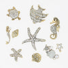 Antique Bronze Rhinestone Beach Embellishments Coastal Embellishments Rhinestone Turtles Sea Horse Starfish Mermaid Seashells
