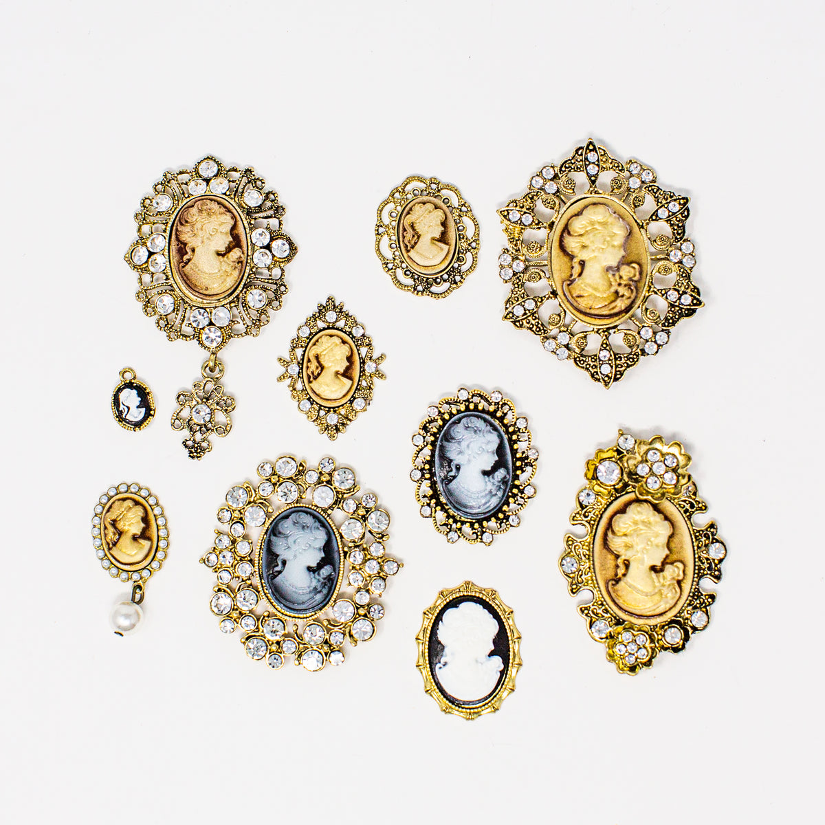cameo vintage style rhinestone embellishments for crafts and diy antique bronze