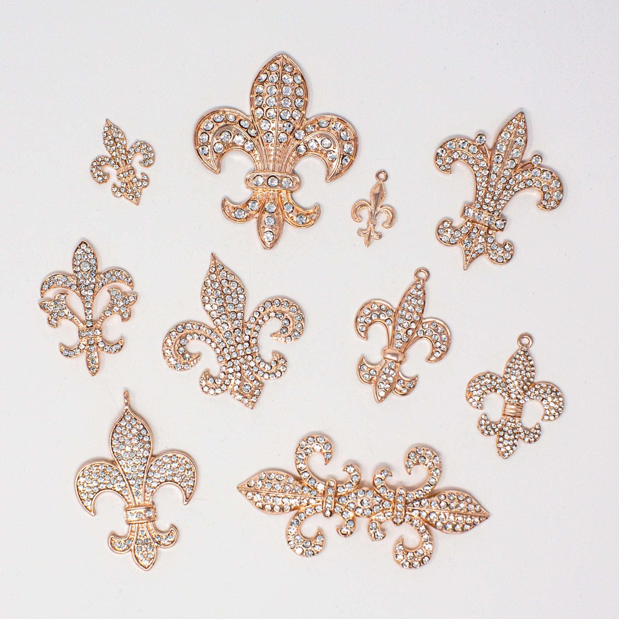 fleur de lis embellishments for crafts and diys french style bling embellishments rose gold
