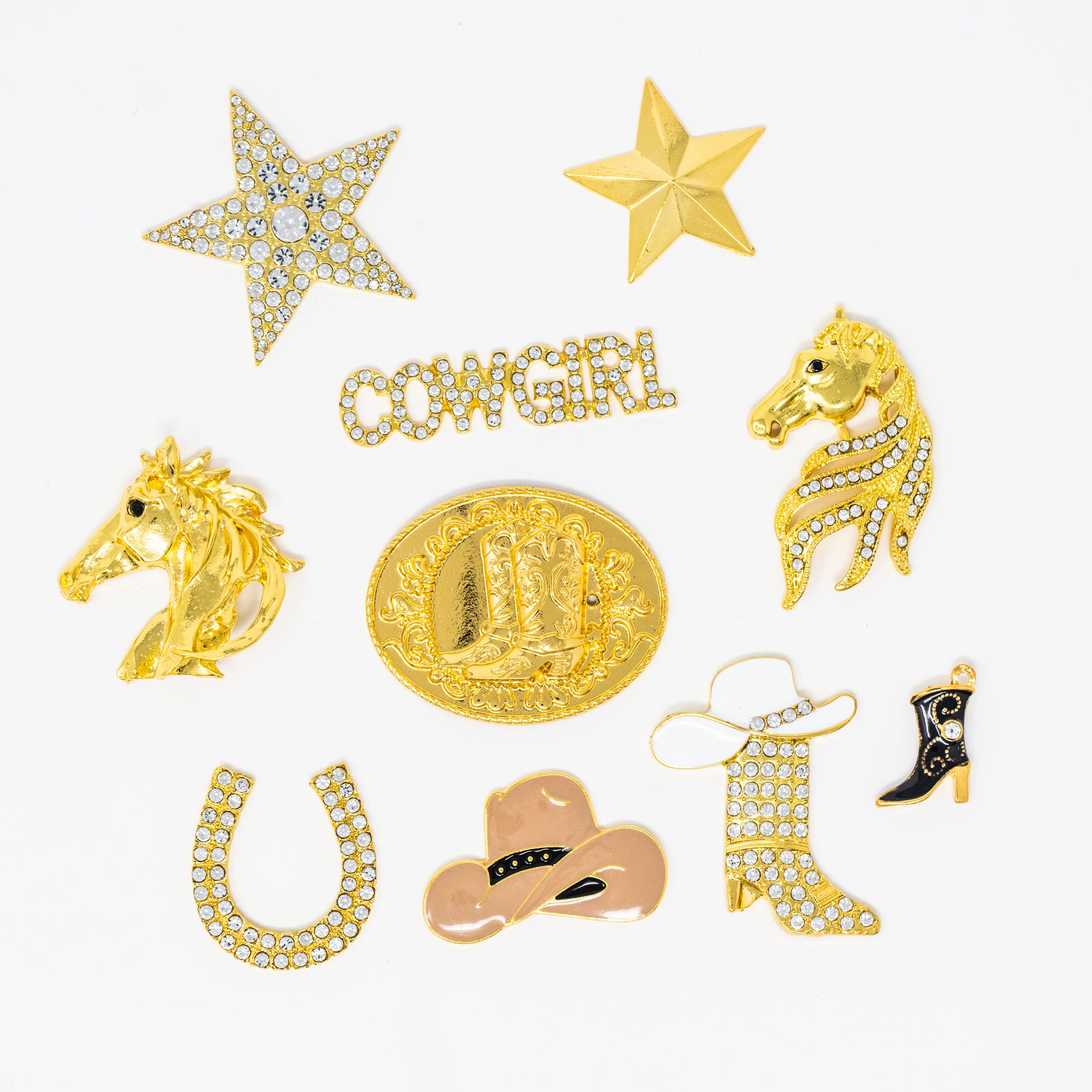 Rhinestone Cowgirl Country Western Embellishments for crafts sparkle boots hats and horses