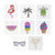 summer appliques with rhinestones for crafts - palm trees, popsicles, turtles, sunglasses