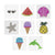 shell, watermelon, starfish, pineable, dolphin appliques with rhinestones for crafts