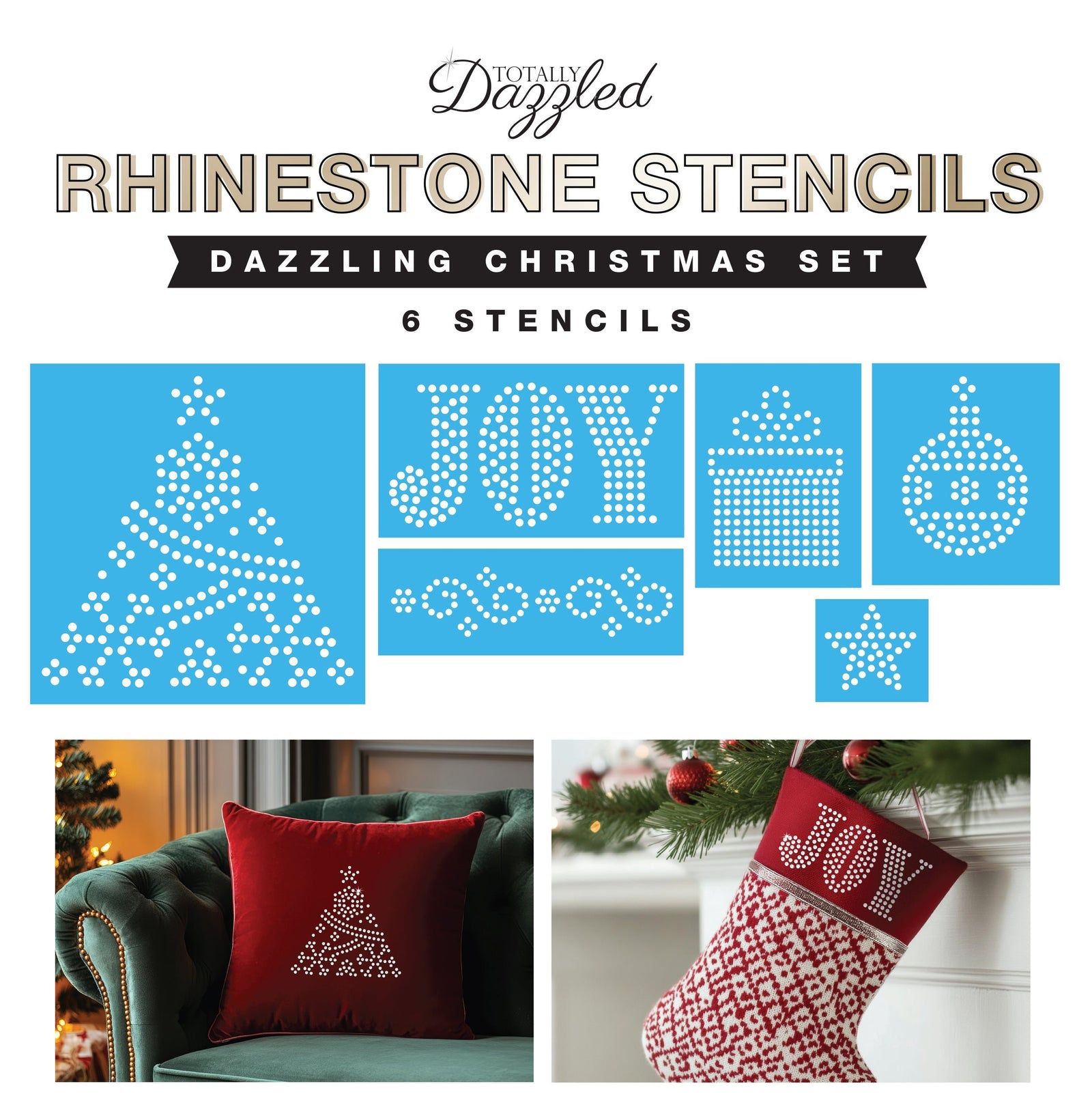 Dazzling Christmas Stencils | Set of 6 | Only $4.16 ea