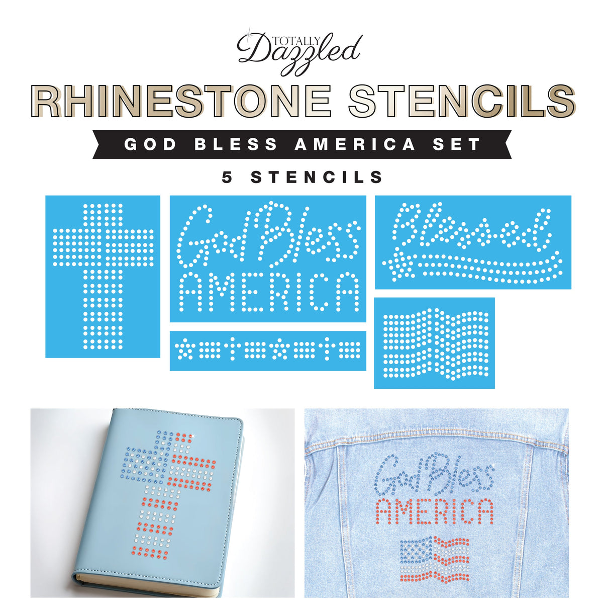 God Bless America Stencils |Set of 5