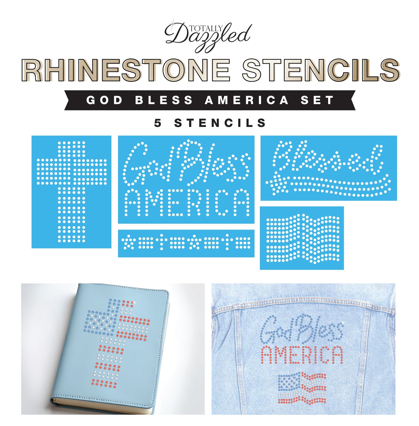 God Bless America Stencils |Set of 5