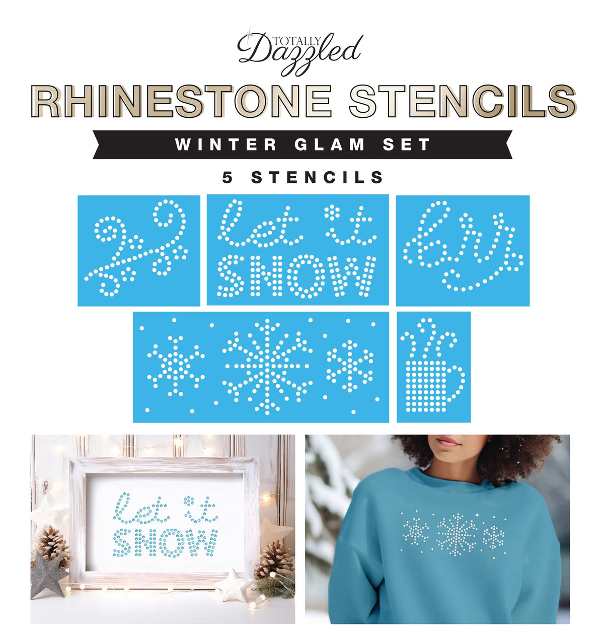 Winter Glam Stencils | Set of 5 | Only $4.99 ea