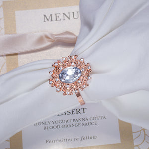 Wedding Rose Gold Crystal Napkin Ring