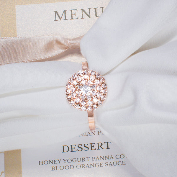 Rose Gold Rhinestone Napkin Ring 10 Pack Totally Dazzled
