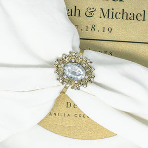 Antique Bronze Crystal Napkin Ring