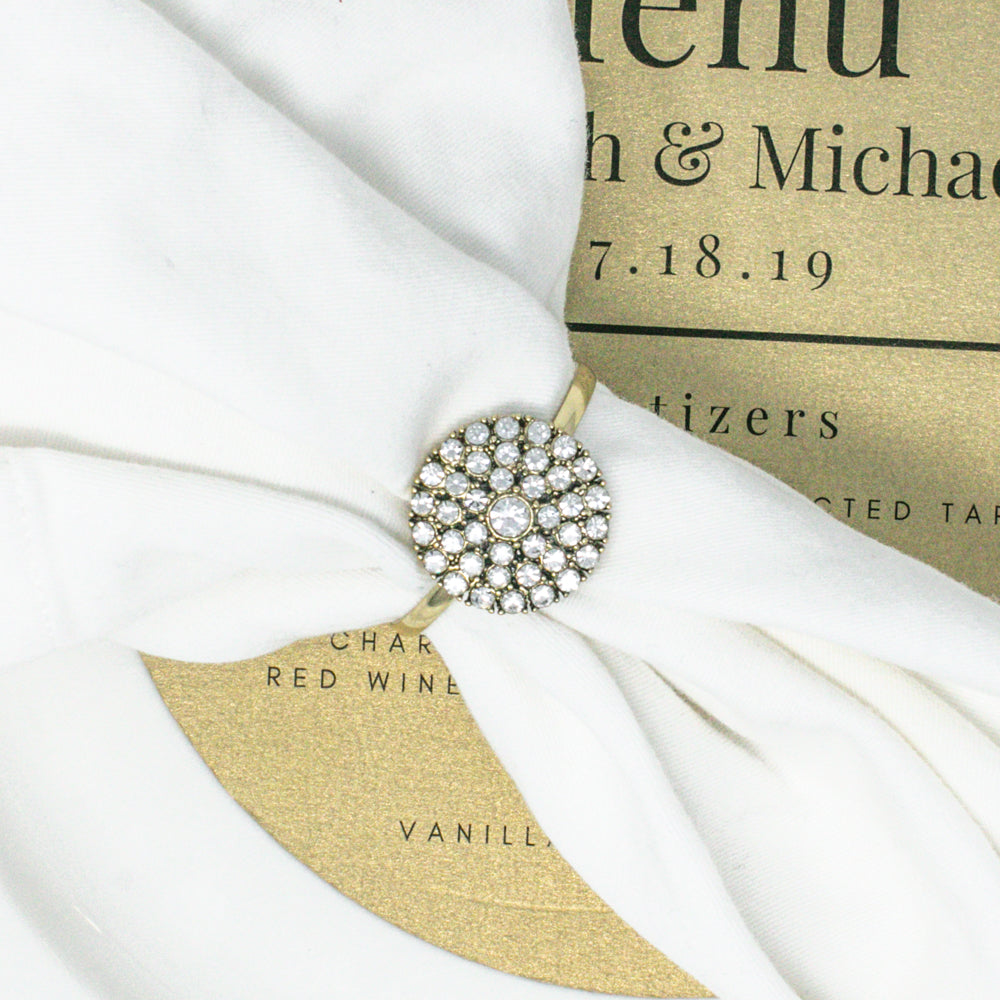 ANTIQUE BRONZE RHINESTONE NAPKIN RING