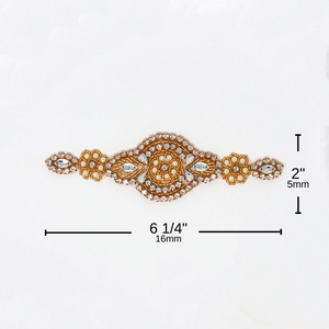 Rose Gold Rhinestone Applique | Eleanor