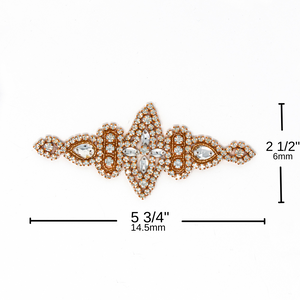 Rose Gold Rhinestone Applique | Anastasia