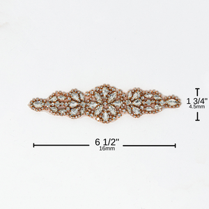 Rose Gold Rhinestone Applique | Grace