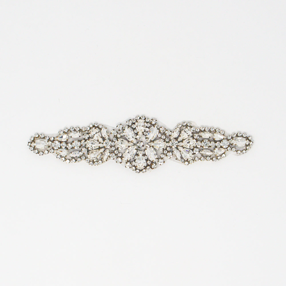 Vintage Style Rhinestone Applique for DIY bridal accessories and belts and crafts