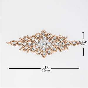 Rose Gold Rhinestone Applique | Tiffany