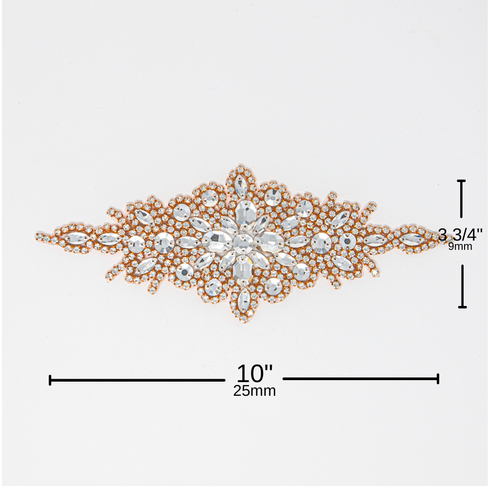 Rose Gold Rhinestone Applique | Tiffany