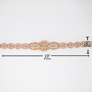 Rose Gold Rhinestone Applique | Annabelle