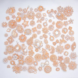 wholesale rose gold rhinestones with pearls embellishments 150 pieces 