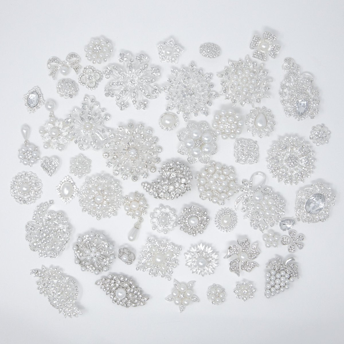 wholesale rhinestone embellishments in silver