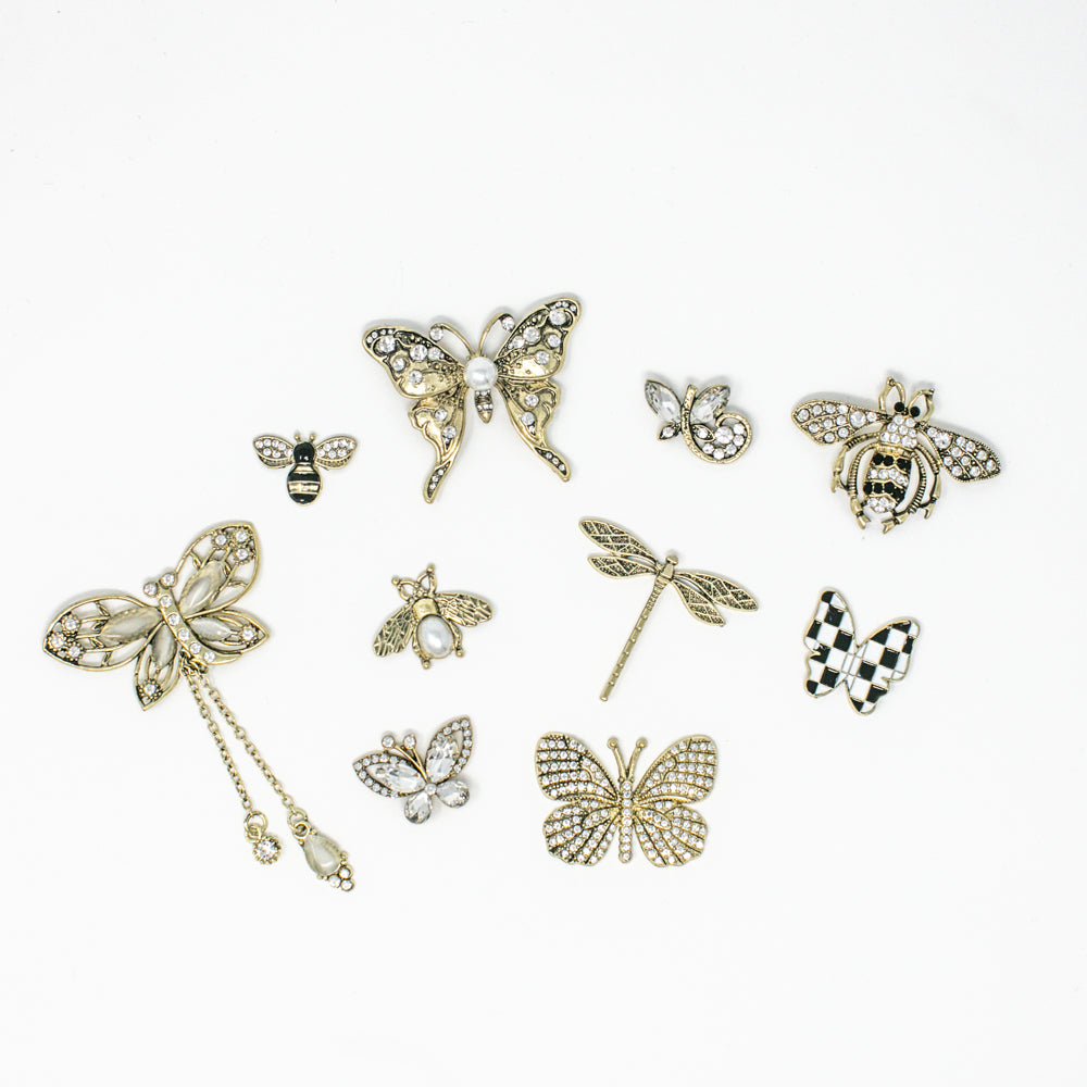 Antique Bronze Butterflies and Friends Pack 1