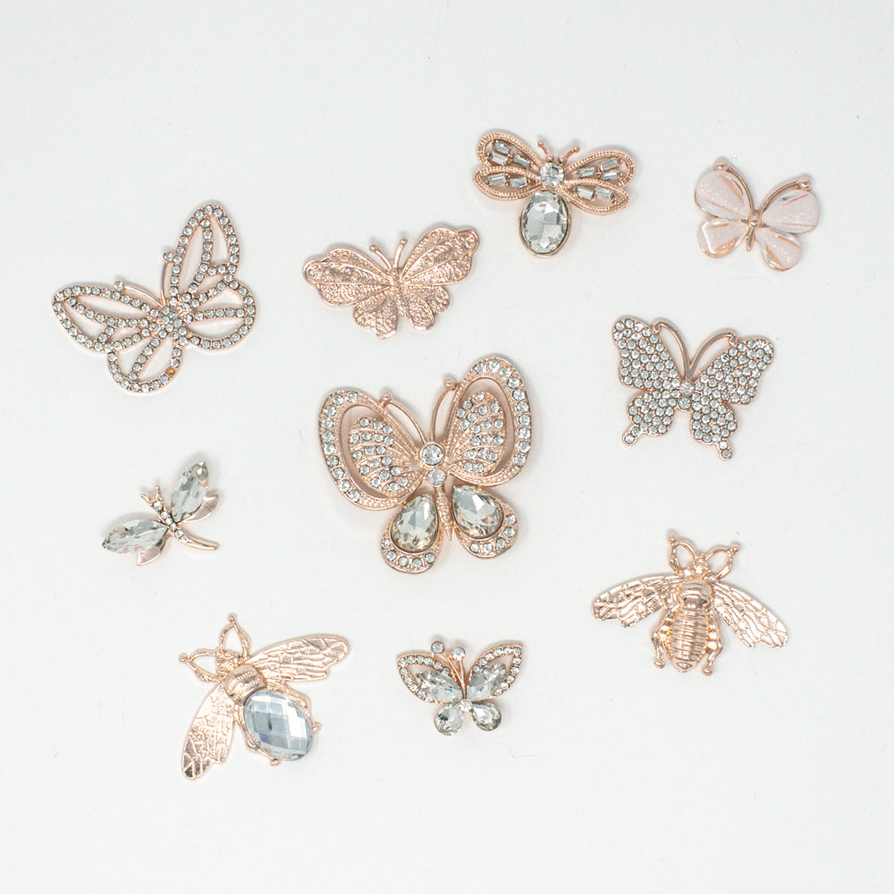 Rose Gold Butterflies and Friends Pack 2