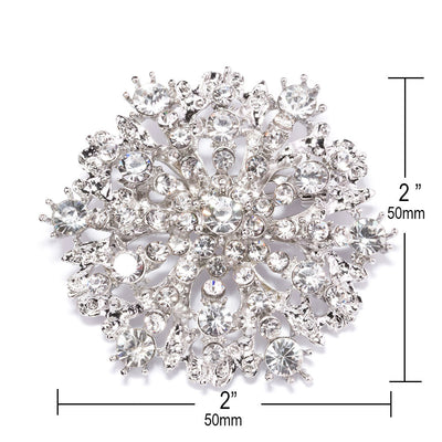 silver antique rhinestone brooch