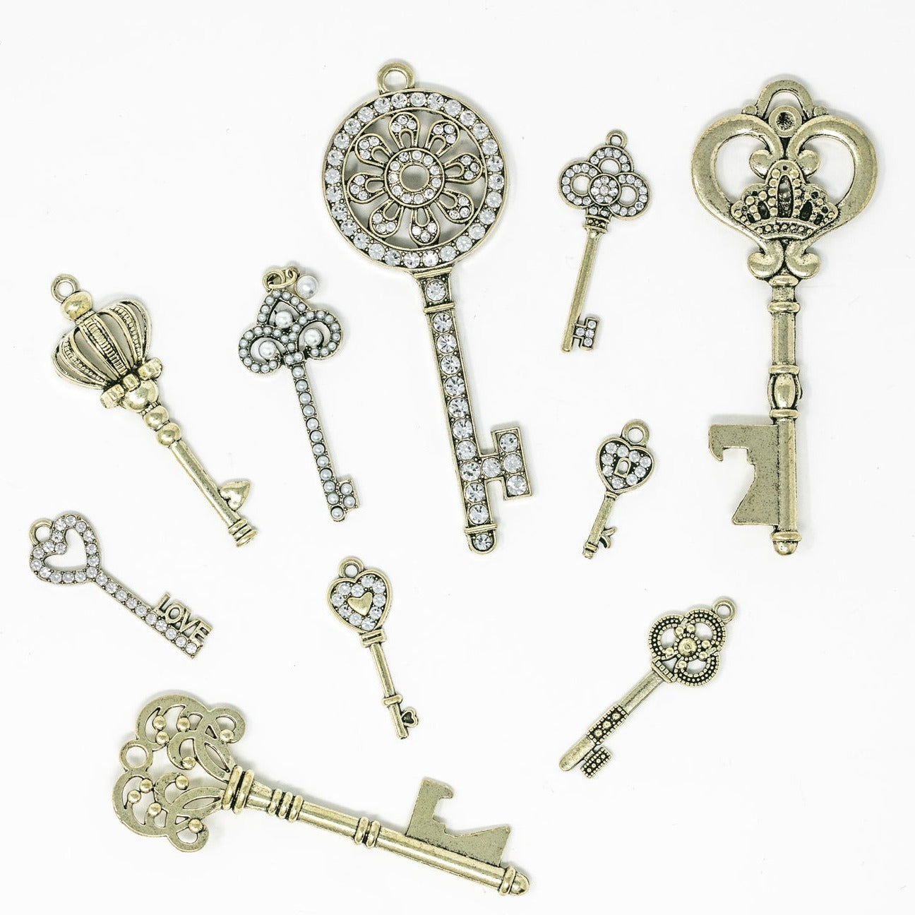 Antique Bronze Vintage Keys Embellishments for crafts weddings and home decor