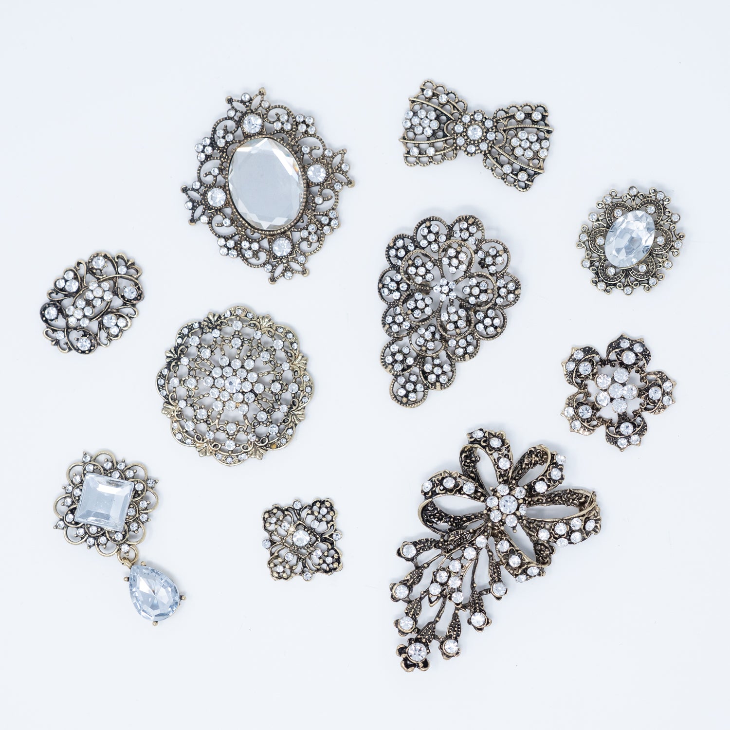 Silver Stones Rhinestone Embellishment Mix