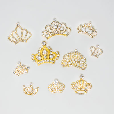 Bulk Crown Embellishments Gold Pack