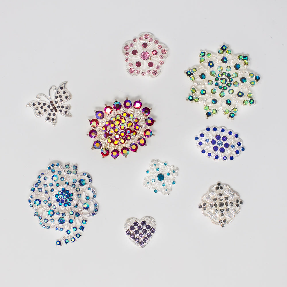 Rainbow Assortment Bulk Brooch Embellishments