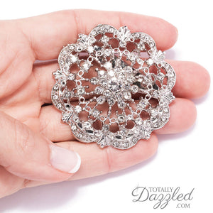 Wholesale Diamante Wedding Brooches in Hand