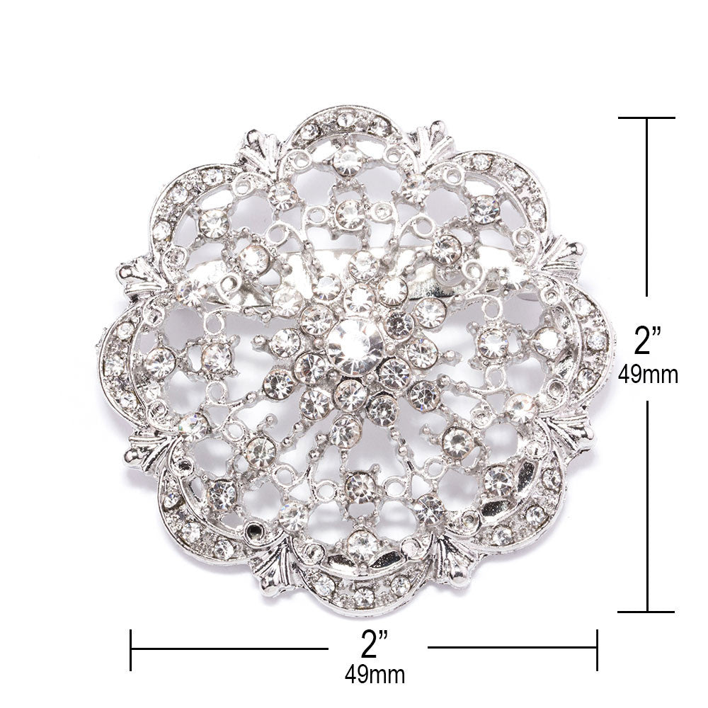 138 Pieces Flower Brooch Bouquet Pins Silver Rhinestone Brooches Diamond  Pins for Flowers Crystal Corsages Flower Straight Head Pins Bulk Brooches