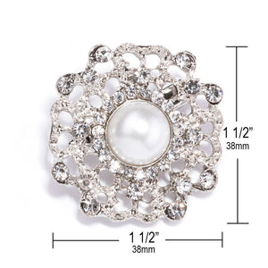 Pearl brooches with rhinestones Measurements