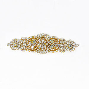 gold wholesale rhinestone appliques iron on for dresses bridal dance costumes