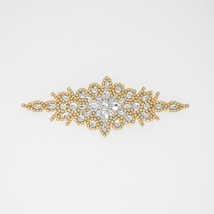 large gold rhinestone appliques wholesale iron on for dresses bridal dance costumes