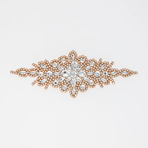 large rose gold rhinestone appliques wholesale for dresses bridal dance costumes iron on