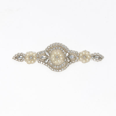 Large silver wholesale rhinestone appliques for dresses weddings bridal dance costumes