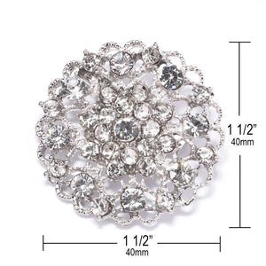 silver rhinestone flower brooch wholesale Measurements