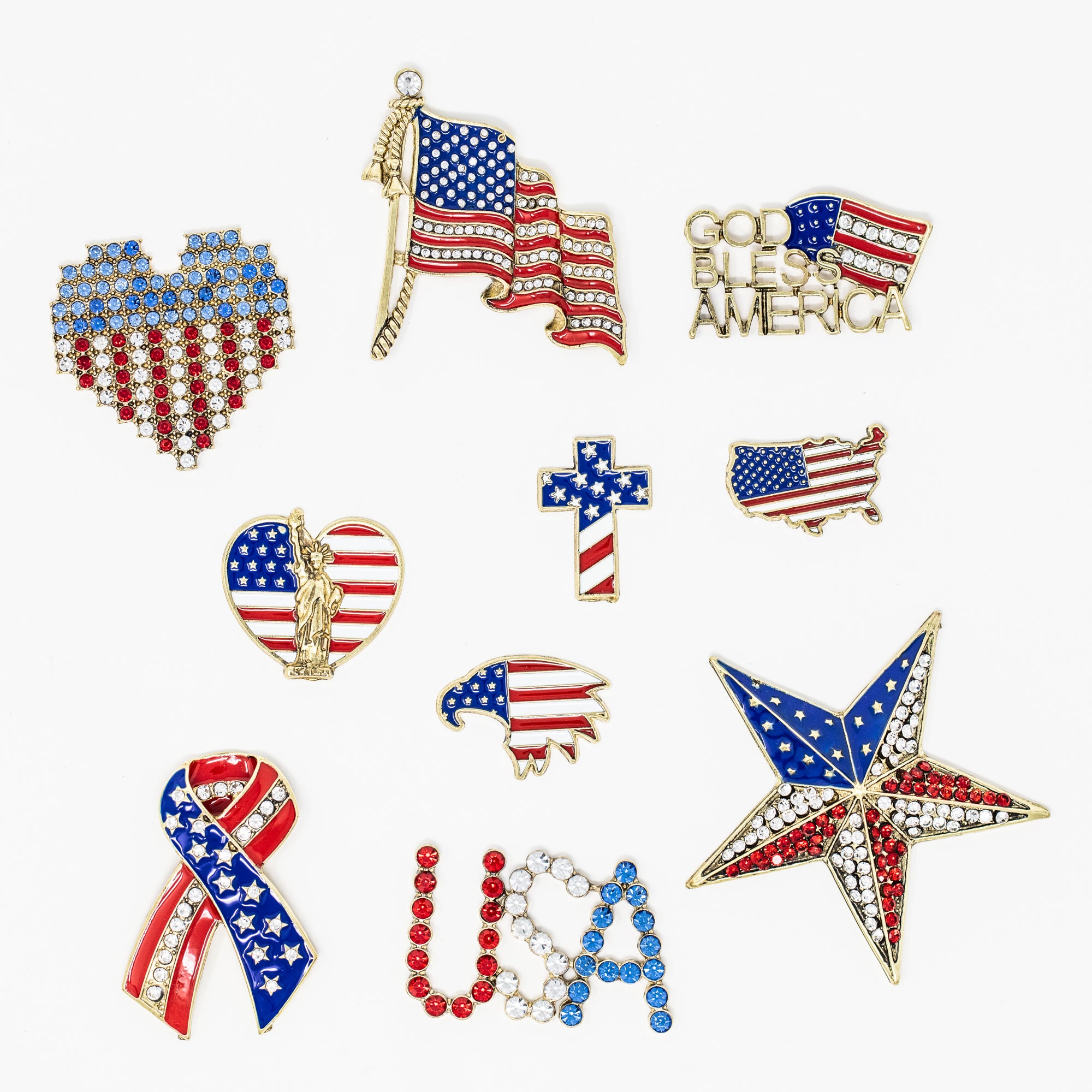 Patriotic Embellishments for Crafts USA bling