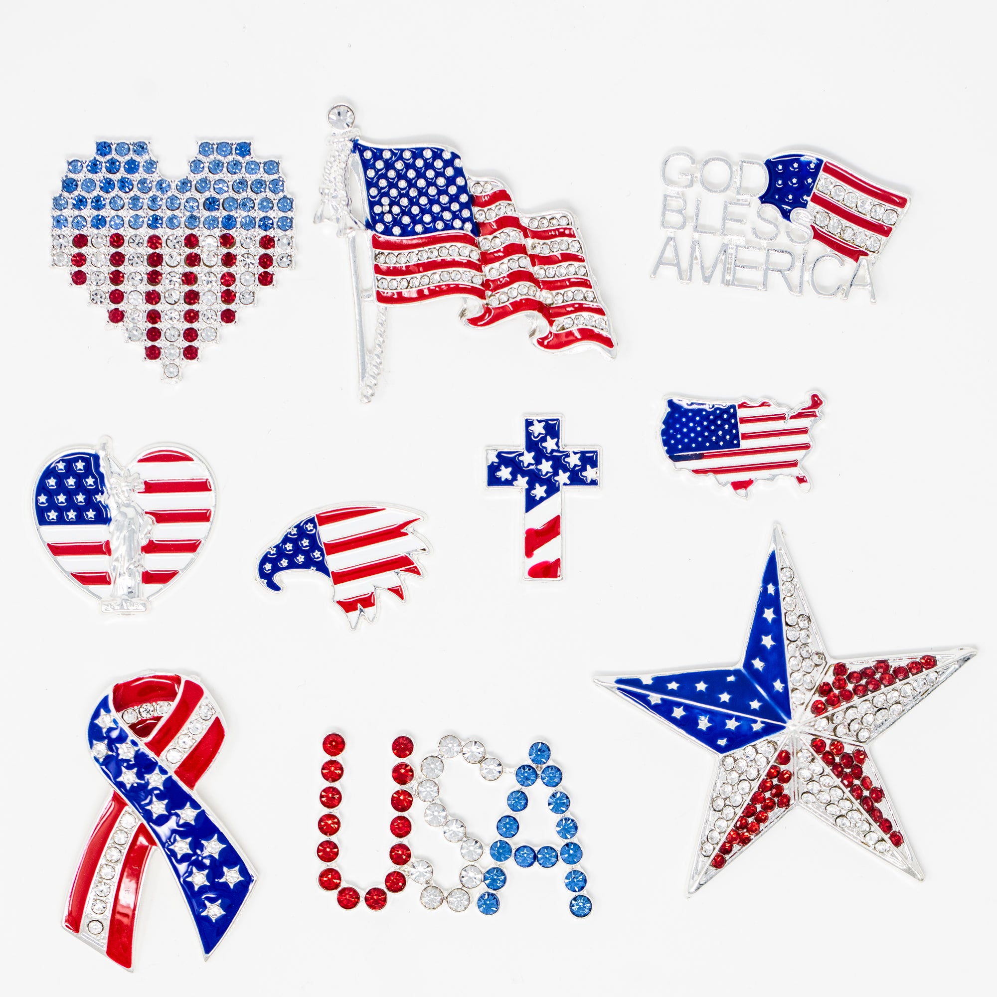 Patriotic Embellishments for Crafts USA bling